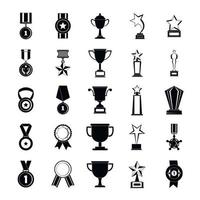 Medal award icon set, simple style vector