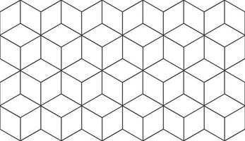 Seamless geometric pattern. Cubic hexagon texture. Rhombus mesh background. Vector EPS 10.