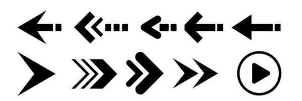 Set of black vector arrows. Arrow icons. EPS 10.