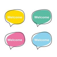 Speech bubble. Simple welcome banner vector illustration. EPS 10.