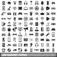 100 gadget icons set, simple style vector