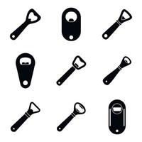 Bottle-opener icons set, simple style vector