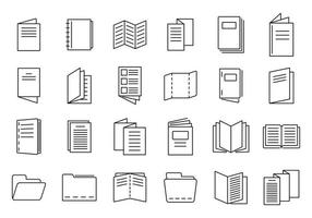 Catalogue icons set, outline style vector