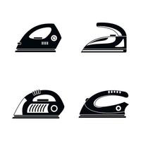 Smoothing iron drag icons set, simple style vector