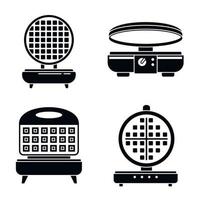 Belgian waffle-iron icon set, simple style vector