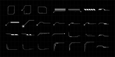 tablero de instrumentos hud futurista de ciencia ficción que muestra la pantalla de tecnología de realidad virtual. conjunto de interfaz de usuario futurista. estadísticas, infografía de información de datos. ilustración vectorial vector