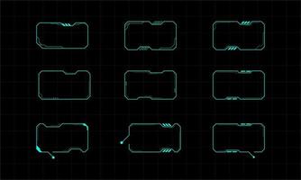 Futuristic frame design element. HUD Abstract Futuristic Element User Screen Control Inteface Monitor Panel. Virtual Reality Interface Frames. Vector Illustration.