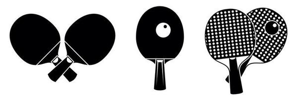 Table tennis equipment icons set, simple style vector