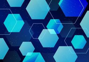 blue hexagonal geometric background design vector