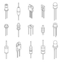 Diode icons set vector outline