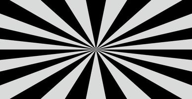 Radial black and white rays, panoramic pattern texture background - Vector