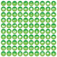 100 e-commerce icons set green circle vector