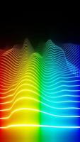 Abstract technology Colorful bright neon glowing wave audio Visualizer background vertical 3D rendering photo