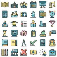 Lesson icons set vector flat