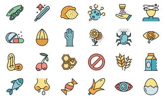 Food allergy icons set vector flat
