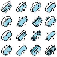 Sleeping mask icons vector flat