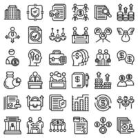 Shareholder Icons Set, Outline Style