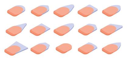 Nail icons set, isometric style vector