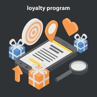 Loyalty program concept banner, isometric style vector