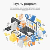 Loyalty program concept background, isometric style vector