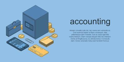 Accounting concept banner, isometric style vector