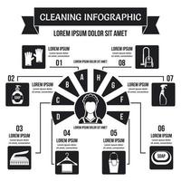 Cleaning infographic concept, simple style vector