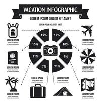 Vacation infographic concept, simple style vector