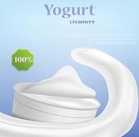 Yogurt creamery concept background, realistic style vector