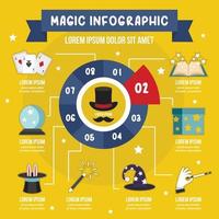 Magic infographic concept, flat style vector