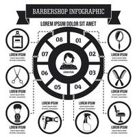 concepto infográfico de barbería, estilo simple vector