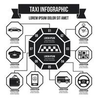 Taxi infographic concept, simple style vector