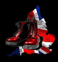 boots with map and british flag