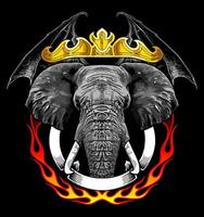 elephant and fire vector