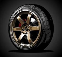 racing car wheels and tires vector