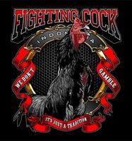 cock fighting and ribbon vector