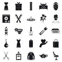 Recreation icons set, simple style vector