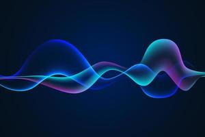 Sound wave illustration on a dark background. Abstract blue digital equalizer indicators. vector