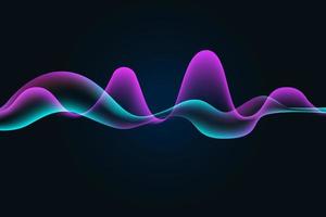 Sound wave illustration on a dark background. Abstract blue digital equalizer indicators. vector