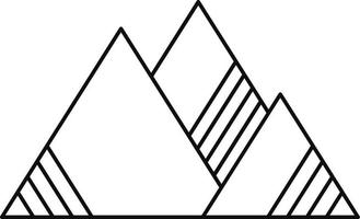 línea geométrica simple de montañas vector