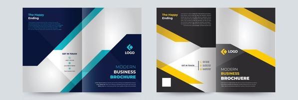 Bifold Modern Business Brochure Cover Design Template adept for multipurpose Projects vector