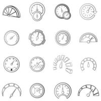 Speedometer icons set vector outline