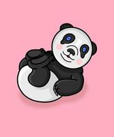 vector graphic illustration of a supine cute panda. this illustration is perpect for children's book covers and other design needs. simple vector illustration