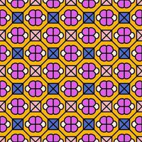 Abstract colored seamless pattern. Geometric ornament in bright trendy colour. Illustration with rhombus and square for background in graphic design and fabric. Art in retro style for wallpaper. vector