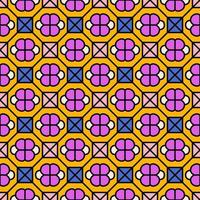 Abstract colored seamless pattern. Geometric ornament in bright trendy colour. Illustration with rhombus and square for background in graphic design and fabric. Art in retro style for wallpaper. vector