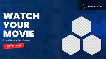 Video thumbnail template of watching movie vector