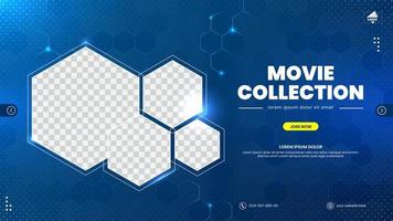Movie collection banner template design vector
