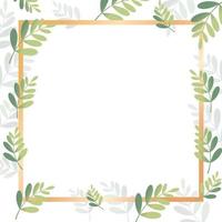 green frame box background with leaf vector