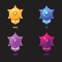 Paste Colorful Badges For Games vector