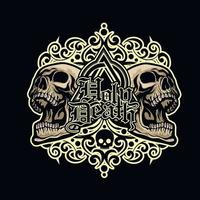 Gothic sign with skull, grunge vintage design t shirts vector