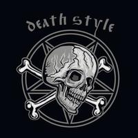 Gothic sign with skull, grunge vintage design t shirts vector